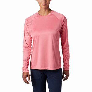 Columbia PFG Tidal Tee™ II Långärmad Tröja Dam Rosa/Vita (NFHAL6275)